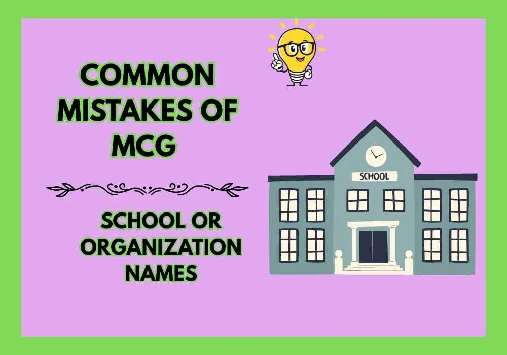 Common Mistakes of MCG 