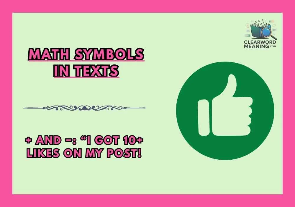 Math Symbols in Texts