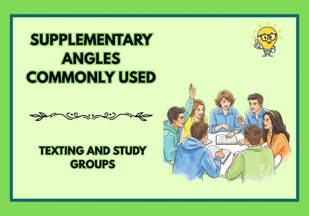 Supplementary Angles Commonly Used