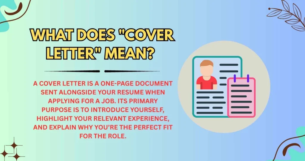 What Does "Cover Letter" Mean? 