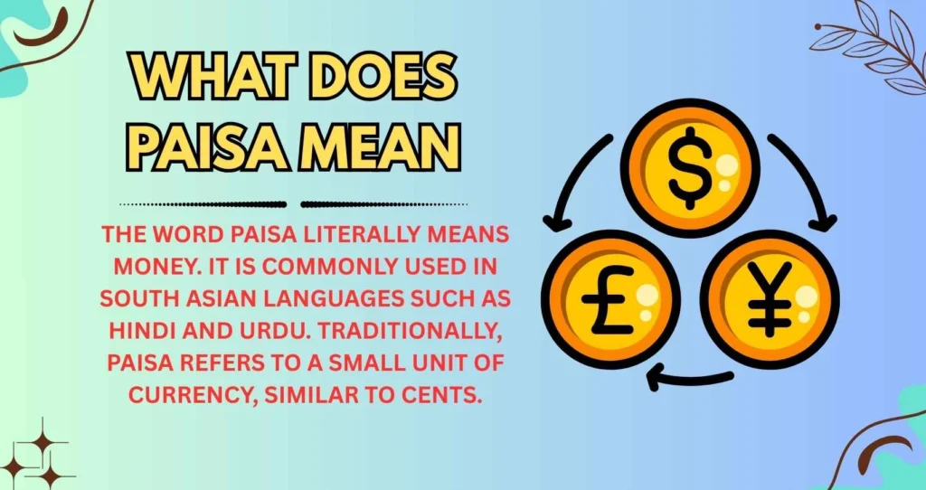 What Does Paisa Mean