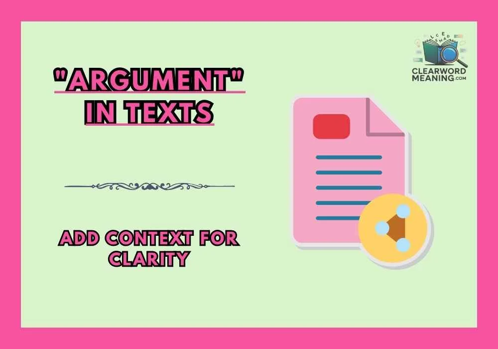 "Argument" in Texts