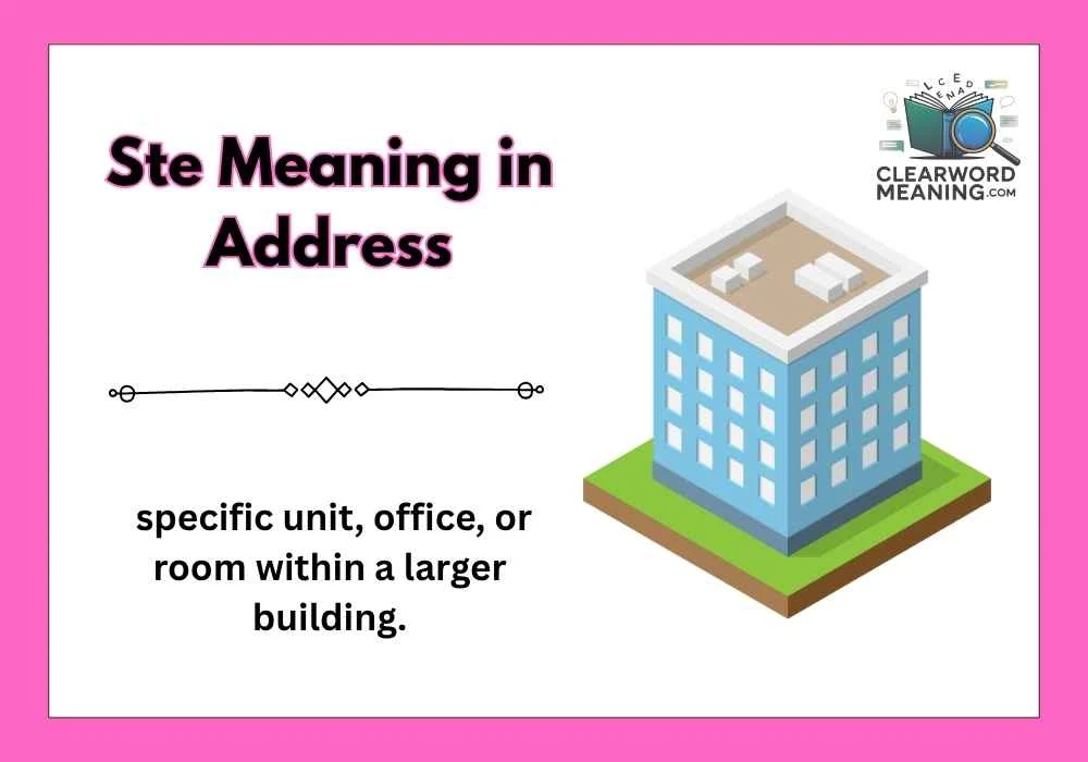 Ste Meaning in Address