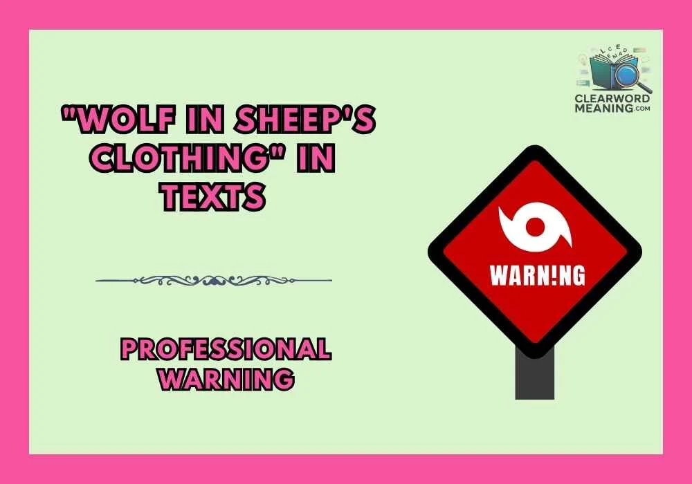 "Wolf in Sheep's Clothing" in Texts
